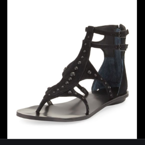 Kendall & Kylie Shoes - KENDALL+KYLIE Studded Flat Gladiator Leather Sanda